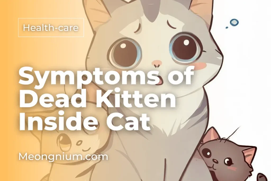 symptoms of dead kitten inside cat
