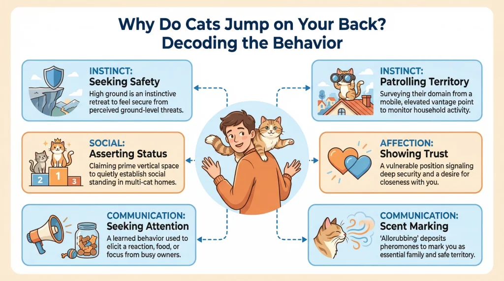 why do cats jump on your back decoding the behavior