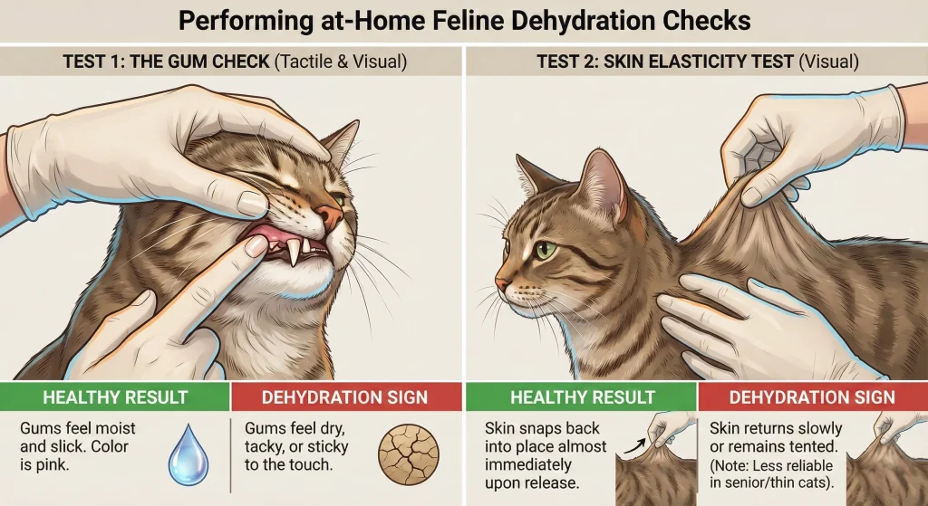 performing at home feline dehydration checks