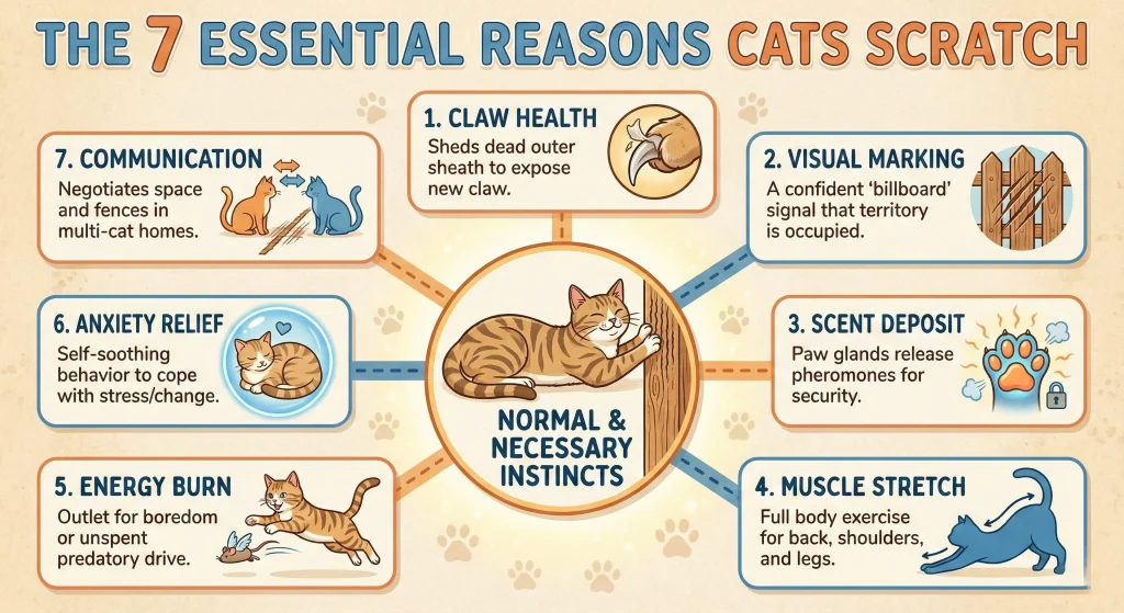 the 7 essential reasons cats scratch